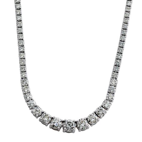 2200ctw Lab Created Diamond Graduated Necklace In 14k White Gold 14k