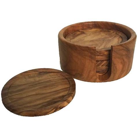 Olive Wood Drink Coaster Set From Spain Ceramics And Ts Made In