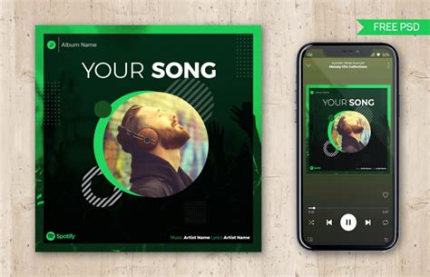 Free Spotify Album Cover Psd Template Psfiles