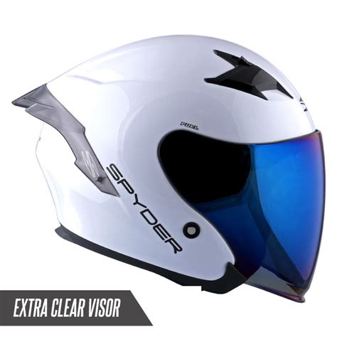 Spyder Open Face Helmet With Dual Visor Fuel Pd S0 Free Clear Visor