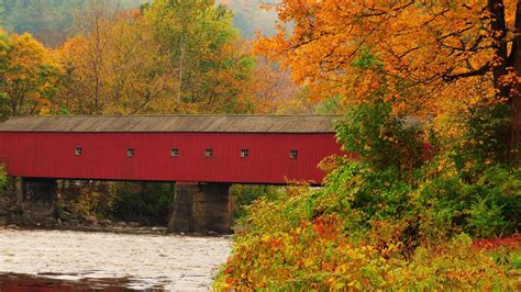 Autumn New England Desktop Wallpaper Covered Bridge Hd Wallpapers