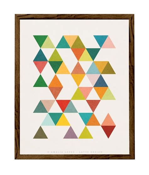 Triangles 7 Retro Wall Art Geometric Art Print Mid Century