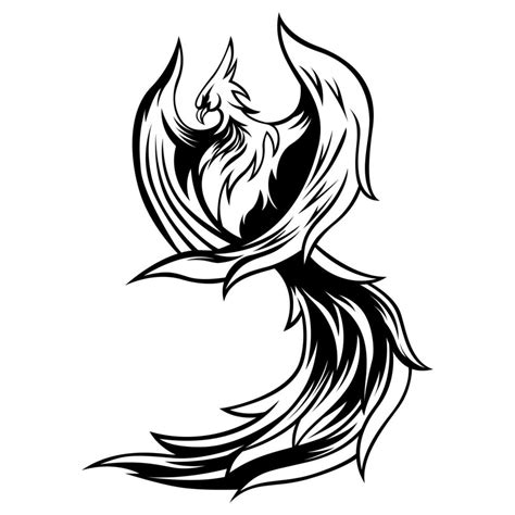 Phoenix Drawing Silhouette Logo Vector Illustrations Phoenix Flying