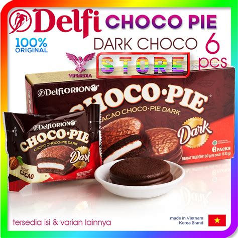 Jual Delfi Choco Pie Dark Chocolate Box Isi Pcs Shopee Indonesia