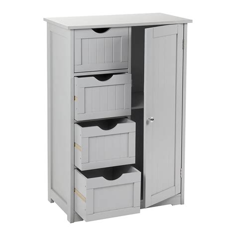 They free up valuable floor space (essential during that morning rush), keep essentials nice and tidy. GREY WOODEN BATHROOM CABINET SHELF CUPBOARD BEDROOM ...