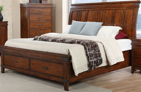 Saratoga Caramel Cal King Sleigh Storage Bed From New Classic Coleman Furniture