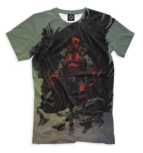 Hellboy Art T Shirt High Quality Graphic Tee Mens And Etsy