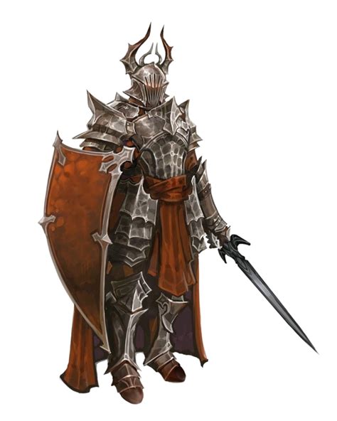 Male Human Antipaladin Sword And Shield Fighter Knight Pathfinder