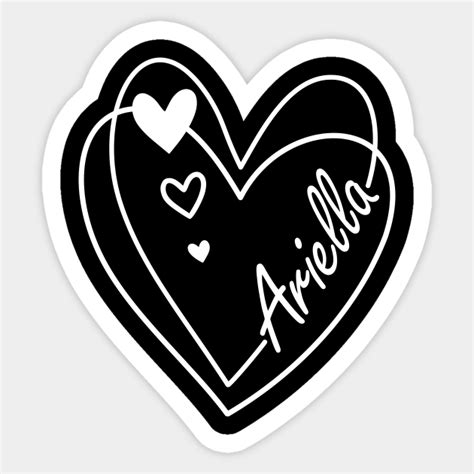 ariella name cute heart drawing ariella name sticker teepublic