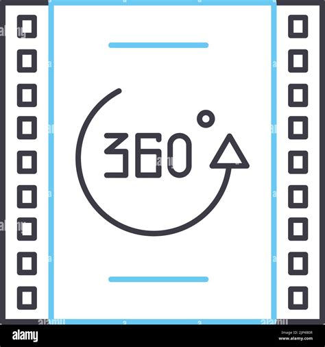 360 Degree Video Line Icon Outline Symbol Vector Illustration
