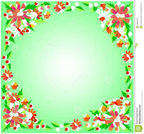 Find images of flower border. Flower Border In Green Background Stock Illustration ...