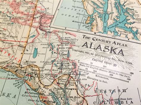 1902 Antique Map Of Alaska Antique Alaska Map Century Etsy Canada