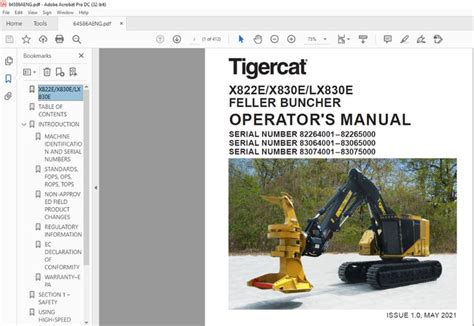 Tigercat X E X E Lx E Feller Buncher Operators Manual Pdf