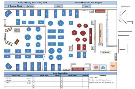 Dining Room Table Layout Microsoft Excel Spreadsheet