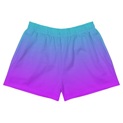 Purple Ombre Gradient Athletic Shorts With Pockets Vaporwave Etsy