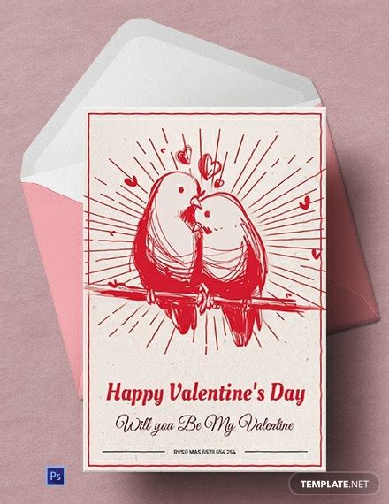 Free Printable Valentines Day Greeting Card Template Word Psd