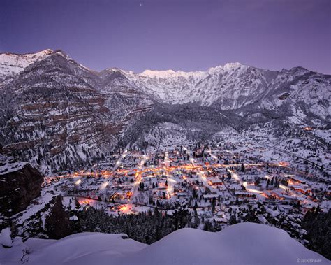 Winter Twilight Over Ouray Ouray Colorado Mountain