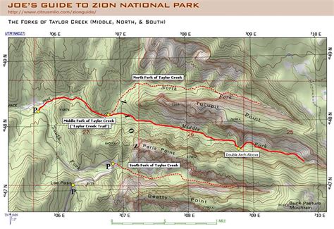 Joes Guide To Zion National Park Taylor Creek Trail Middle Fork Of