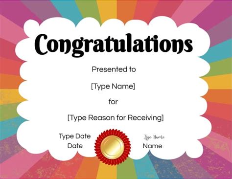 Free Congratulations Certificate Template Customize Online
