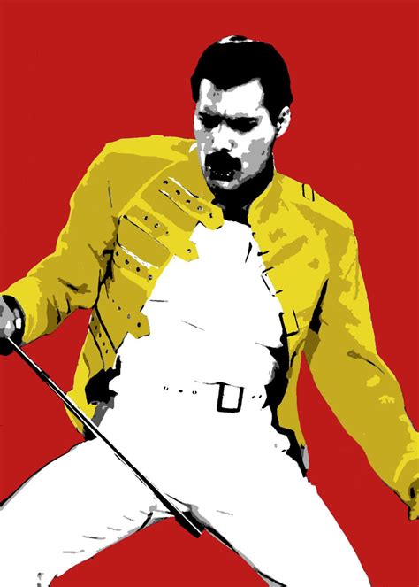 Modern Painting Freddie Mercury Pop Art Style Hand Painted Portrait No