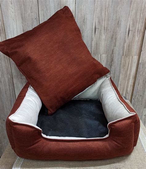 Washable Cat Bed Brown Cream Color Soft Cat Lounger Modern Etsy
