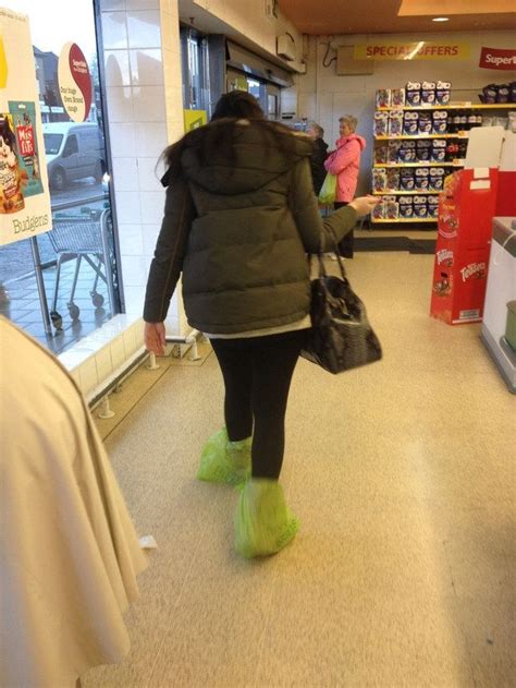 this woman who used plastic bags to protect her uggs from the rain 25 people who sadly