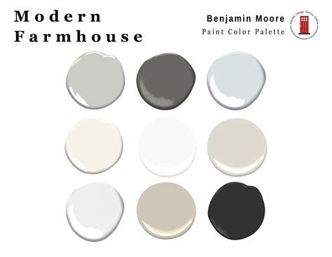 Modern Farmhouse Home Color Palette Benjamin Moore Interior Etsy In