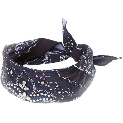 Black Rhinestone Studded Bandana Headwrap 130 Mxn Liked On Polyvore