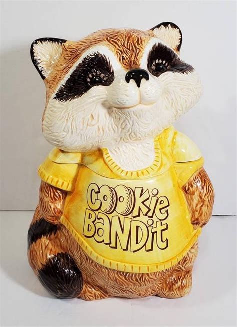1981 Hallmark Shirt Tales Raccoon Cookie Jar Cookie Bandit Etsy