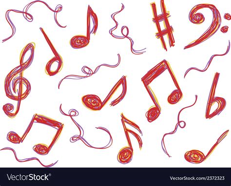 Music Notes Doodles Royalty Free Vector Image Vectorstock