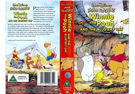 Winnie The Pooh And The Blustery Day Walt Disney Pal Vhs Video Tape
