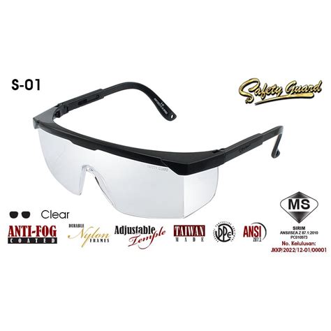 Sirim Dosh Approval Safety Glasses Safety Guard S 01 Ppe 100 Uv