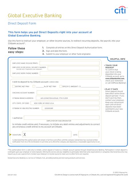 Citibank Direct Deposit Form Fill Out Sign Online Dochub
