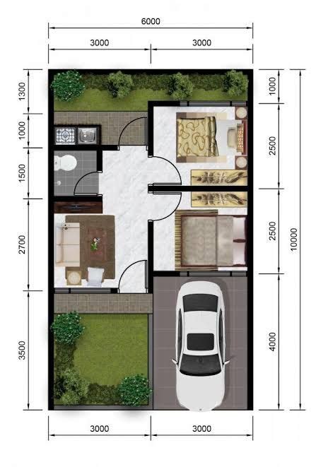 sample rumah subsidi layout design plan griya cinanjung permai denah