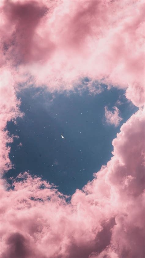 Pink cloud aesthetic sense creative. Aesthetic moon wallpaper #wallpaper #iphone #android # ...