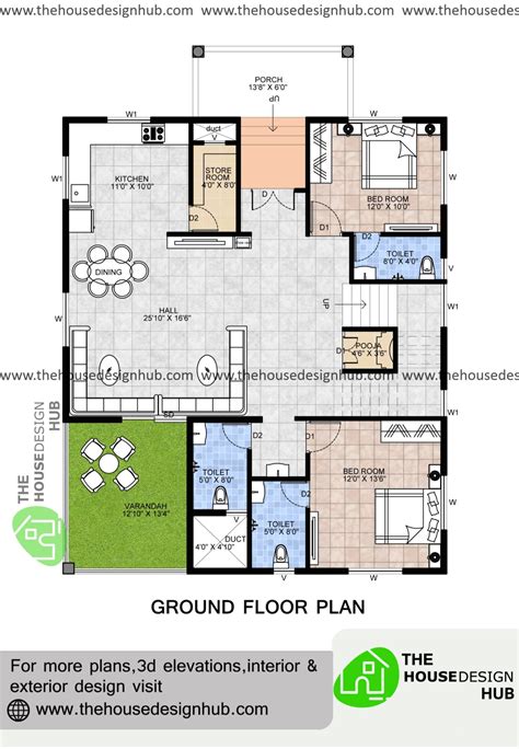 35 X 42 Ft 2 Bhk House Plan Design In 1458 Sq Ft The House Design Hub