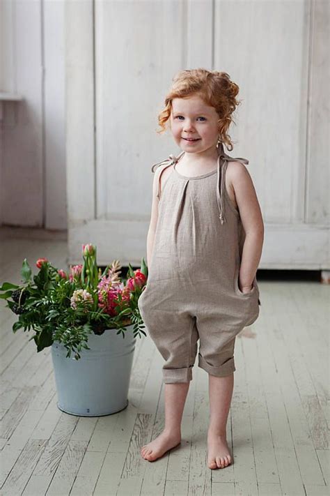 Linen Jumpsuits Harem Girls Jumpsuits Linen Kids Clothes Etsy