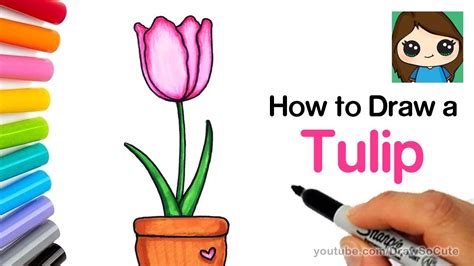 How To Draw A Tulip Easy Realistic