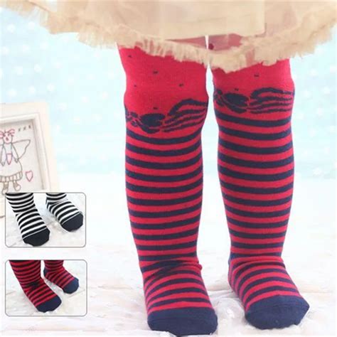 2015 New Springautumn Thickening Cotton Striped Tights Girl Tight Baby