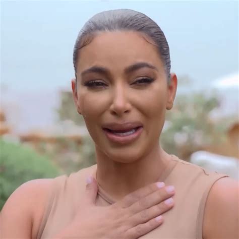kim kardashian s iconic crying face is back as they tell the kuwtk crew the show is ending