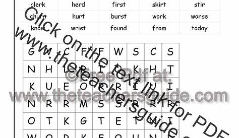 word searches for second graders