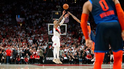 Damian Lillard From 37 Feet And The Blazers Eliminate The Thunder