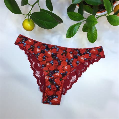 berries red lace panties for women lingerie underwear sexy etsy