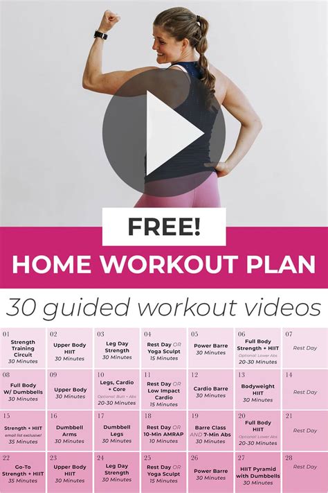 30 Day Home Workout Plan For Women Nourish Move Love