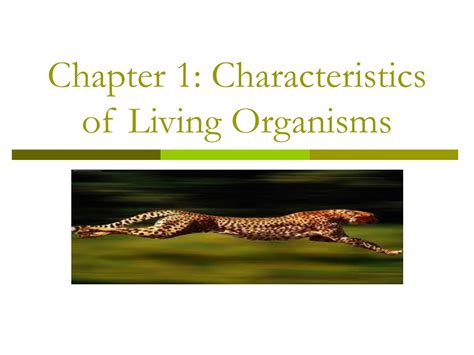 Ppt Chapter 1 Characteristics Of Living Organisms Powerpoint