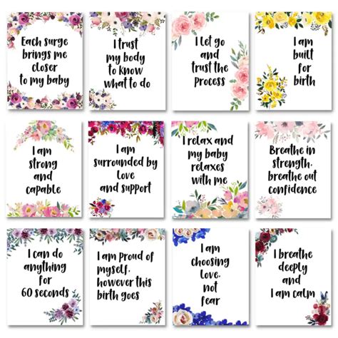 Positive Birth Affirmations With Printable Pdf Cards Mymommyheart
