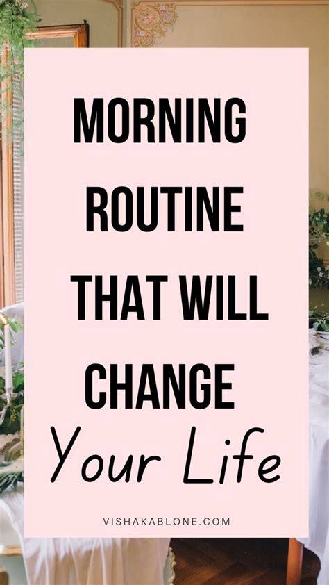 Morning Routine That Will Change Your Life Daily Routine Schedule
