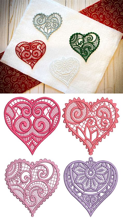 Free Standing Lace Hearts 1 Free Standing Lace Machine Embroidery