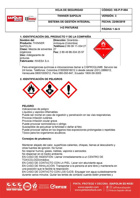 Hoja De Seguridad Y Ficha Tecnica Lava Loza 2015 11 07 Microsoft Word