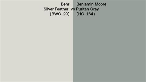 Behr Silver Feather Bwc 29 Vs Benjamin Moore Puritan Gray Hc 164